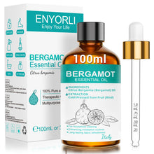 Carica l'immagine nel visualizzatore di Gallery, Olio Essenziale di Bergamotto 100ML Naturale per Capelli, Pelle, Diffusore, Aromaterapia e Fai da Te