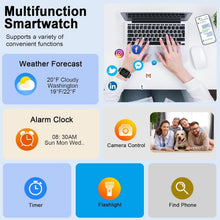 Carica l'immagine nel visualizzatore di Gallery, Nuovo Smartwatch Uomo Donna, 100+ Sportive Fitness Tracker con Sonno Contapassi Cardiofrequenzimetro, 1.96" Smartwatch c
