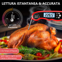 Carica l'immagine nel visualizzatore di Gallery, CIRYCASE Termometro Cucina, Termometro Barbecue a Lettura Rapida &amp; Precisa con Sonda Addizionale a Filo da 102cm, Displa