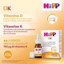 Carica l'immagine nel visualizzatore di Gallery, HiPP - HiPP DK, Integratore Alimentare, Bambini, Vitamina D, Vitamina K, Sviluppo Osseo Bambini, con Pratica Pipetta Con