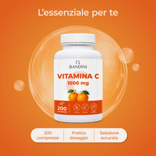 Carica l'immagine nel visualizzatore di Gallery, Bandini® Vitamina C 1.000mg 200 Compresse (+6 Mesi) | Sistema Immunitario