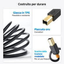 Carica l'immagine nel visualizzatore di Gallery, Cable Matters Cavo Stampante USB C (Cavo USB C a USB B, Cavo USB B a USB C) in Nero 2m