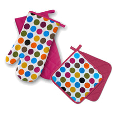 Carica l'immagine nel visualizzatore di Gallery, Presina Kitchen, a pois, 2 pezzi, classe PSA II resistente al calore fino a 250°C, prodotto testato e certificato