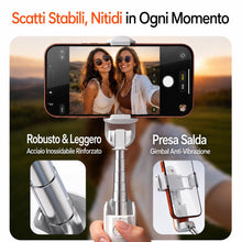 Carica l'immagine nel visualizzatore di Gallery, Kilby Mini Selfie Stick Estendibile, Selfie Stick Portatile Tascabile con Telecomando, Adatto per iPhone e Samsung, Bast