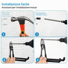 Carica l'immagine nel visualizzatore di Gallery, Ganci per garage robusti, ganci per garage, organizer per attrezzi da giardino, ganci in acciaio (2 pezzi, piccoli ganci