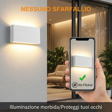 Carica l'immagine nel visualizzatore di Gallery, Voltix 12W Applique da Parete LED Moderna per Esterni e Interni, Lampada da Muro in Alluminio Impermeabile IP65, Luce pe