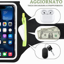 Carica l'immagine nel visualizzatore di Gallery, Bracciale Sportivo con Tasca per Auricolari, PortaCellulare per iPhone 15 Pro Max/14/13/12/11, Galaxy S24 Ultra/S23/S22,