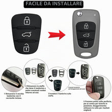 Carica l'immagine nel visualizzatore di Gallery, 2 Pezzi Chiave Guscio Cover in Gomma Compatibile con Hyundai ix35 ix20 i30 i20 i10 Kia Sportage Soul Ceed Rio Picanto Ve