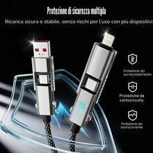 Carica l'immagine nel visualizzatore di Gallery, Multi Cavo di Ricarica,65W 4 in 1 Cavo Ricarica Rapidacavo Multi con Display Digitale Luce LED RGB Micro USB Tipo C Ligh