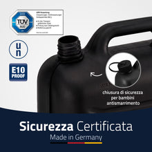 Carica l'immagine nel visualizzatore di Gallery, Hünersdorff Tanica per carburante 812800 STANDARD 10l per benzina, diesel e altre merci pericolose, omologata UN, made i