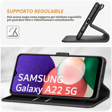 Carica l'immagine nel visualizzatore di Gallery, Ganbary Cover compatibile con Samsung Galaxy A22 5G (Non per A22 4G), Premium Pelle PU Portafoglio Flip Libro Custodia p