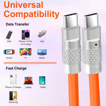 Carica l'immagine nel visualizzatore di Gallery, Cavo Silicone USB 3.2 Gen2 1M, Cavi Flessibile USBC 20Gbps PD 100W Tipo C 4K@60Hz per Thunderbolt 3, iPad, MacBook, Aran