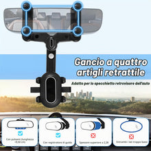 Carica l'immagine nel visualizzatore di Gallery, LURICO Supporto per telefono specchietto retrovisore, porta cellulare auto specchietto, Supporto Telefono Auto 360° Gire