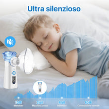 Carica l'immagine nel visualizzatore di Gallery, Aerosol Portatile Silenzioso Macchina Aerosol per Adulti e Bambini a Ultrasuoni con Ricarica USB-C Nebulizzatore Elettri