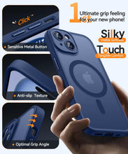 Carica l'immagine nel visualizzatore di Gallery, CANSHN Cover Magnetica per iPhone 15, Compatibile con MagSafe, [Protezione Completa Della Fotocamera], Custodia Trasluci