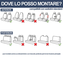 Carica l'immagine nel visualizzatore di Gallery, Auto Accessori Lupex - Copri sedili Auto Universali LS09 | Colore Grigio | Set Anteriori e Posteriori | Poliestere | No 