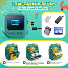 Carica l'immagine nel visualizzatore di Gallery, Macchina Fotografica Bambini Istantanea, CAMCLID 2,4 Pollici Fotocamera Bambini con 32GB Scheda, 12MP/1080P Fotocamera Digitale Bambini Dinosauro, Regali per Ragazzi Ragazze da 3-12 Anni (Verde)