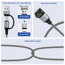 Carica l'immagine nel visualizzatore di Gallery, Amzpas 2-in-1 USB C Cavo per Garmin, Caricatore per Garmin Fenix 8 E 7 7X 7S Sapphire Solar 6X 6S,Forerunner 970 965 955