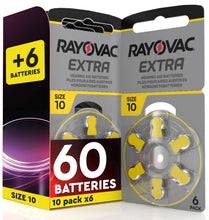 Carica l'immagine nel visualizzatore di Gallery, 60 Batterie per Apparecchi Acustici Rayovac Extra Tipo 10