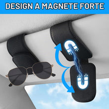 Carica l'immagine nel visualizzatore di Gallery, Zorplex 2 Pezzi Porta Occhiali Auto in Pelle con Clip Magnetica per Visiera, Universale, Supporto per Occhiali, Adatto a