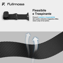 Carica l'immagine nel visualizzatore di Gallery, Fullmosa Cinturino Milanese Acciaio per Apple Watch 44mm 46mm 40mm 45mm