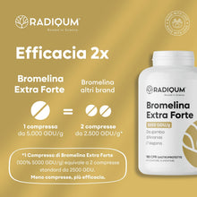 Carica l'immagine nel visualizzatore di Gallery, Bromelina Extra Forte 5000 GDU/g | Integratore Bromelina Forte | 180 Compresse Gastroprotette | Gambo d’Ananas | Vegan |
