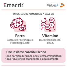 Carica l'immagine nel visualizzatore di Gallery, Pharma Line EMACRIT Capsule Integratore di Ferro, 30 Capsule