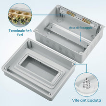 Carica l'immagine nel visualizzatore di Gallery, Quadro Elettrico Esterno, 8 Moduli IP65 Impermeabile Scatola Distribuzione