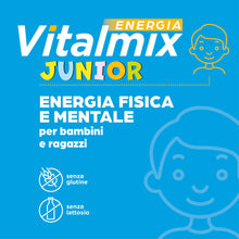 Carica l'immagine nel visualizzatore di Gallery, Vitalmix Energia Junior, Integratore per Bambini e Ragazzi, Sostegno Memoria e Difese Immunitarie, 14 Flaconcini Monodos