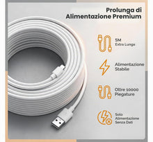 Carica l'immagine nel visualizzatore di Gallery, Cavo USB A a USB-C 5 Metri Prolunga Alimentazione Extra Lunga per Telecamera CCTV Sicurezza Stampante Dashcam Luce LED |