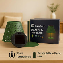 Carica l'immagine nel visualizzatore di Gallery, M mimotec - Lampada solare LED da tavolo Green Hearth, luce calda 2500K, dimmerabile, resistente all’acqua IP44, batteri