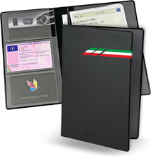 Carica l'immagine nel visualizzatore di Gallery, pubblimania Portadocumenti Auto/Moto Bandiera Italia, Chiusura a Due Ante. Per Libretto, Card, assicurazione, Bollo o Do