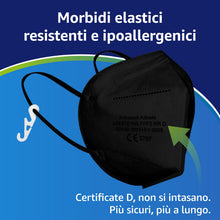 Carica l'immagine nel visualizzatore di Gallery, Polonord Adeste 50 Mascherine FFP2 nere NR D | Buste singole sigillate