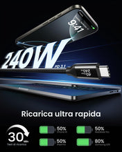 Carica l'immagine nel visualizzatore di Gallery, Silkland 40Gbps USB4 per Cavo Thunderbolt 4 0.3M, 8K/Dual 4K, Ricarica Rapida 240W, Compatibile con Thunderbolt 5, MacBo