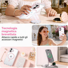 Carica l'immagine nel visualizzatore di Gallery, YINLAI Cover per iPhone 16 da 6.1", compatibile con MagSafe, protezione antiurto militare cover trasparente anti-ingiall