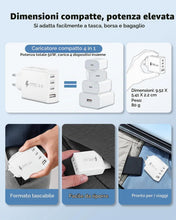 Carica l'immagine nel visualizzatore di Gallery, 50W 4-Port Caricatore USB C Caricabatterie Rapido Adattatore Presa Spina