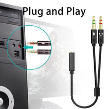 Carica l'immagine nel visualizzatore di Gallery, 2 in1 Cavo Adattatore Sdoppiatore Cuffie Microfono, Adattatore Jack 3,5mm Maschio a Femmina, Adattatore Splitter Jack da
