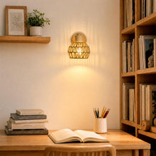 Carica l'immagine nel visualizzatore di Gallery, DELIPOP 2 Pezzi Applique da Parete Interno, E27 Lampada da Parete in Rattan