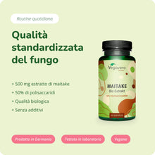 Carica l'immagine nel visualizzatore di Gallery, MAITAKE BIO Vegavero® | con 50% di Polisaccaridi | 7500 mg (15:1) di estratto | 60 capsule | Vegan