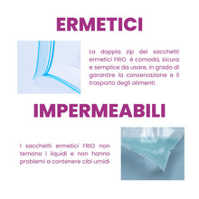 Carica l'immagine nel visualizzatore di Gallery, FRIO 65 Sacchetti Ermetici per Alimenti Assortiti 2-4-6 L Doppia Zip