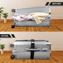 Carica l'immagine nel visualizzatore di Gallery, AiQInu Cinghie per Valigie,2 Cinghie per Bagagli Regolabili,Segnare Bagagli Fissaggio Valigie Cintura Sicurezza per Bagagli Accessori Viaggio Utili 2 Nero