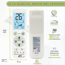 Carica l'immagine nel visualizzatore di Gallery, Wellclima Plus 2.0 – Telecomando Universale per Condizionatore con la Maggiore Compatibilità sul Mercato, Tastiera e Dis