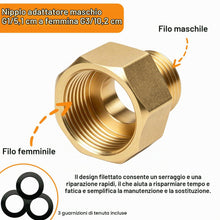 Carica l'immagine nel visualizzatore di Gallery, OMZSXK Prolunga di riduzione 3/4 interno x 1/2 esterno in ottone, 3 pezzi adattatore riduttore 3/4 pollici filettatura i