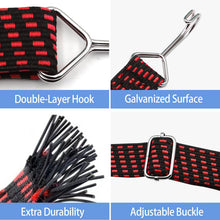 Carica l'immagine nel visualizzatore di Gallery, 4 Pezzi Corde Elastiche Con Gancio, 1M Elastici Con Ganci Regolabili, Corda Elastica per Teloni, Cinghie Elastiche Con G
