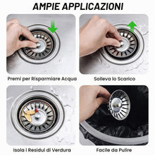 Carica l'immagine nel visualizzatore di Gallery, Scarico Lavello Inox Ø 114 mm G1½ + tappo lavandino, 304 Acciaio Inossidabile + ABS, Scarico 114mm Adatto ai Fori Lavell