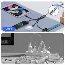 Carica l'immagine nel visualizzatore di Gallery, Cavo di Ricarica Multiplo 4 in 2 per Apple Watch, 1.2 M Nylon Intrecciato Compatibile con iWatch Ultra/SE/11/10/9/8/7/6,