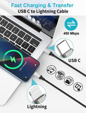 Carica l'immagine nel visualizzatore di Gallery, Acecene Cavo Lightning USB C [confezione da 2], cavo di ricarica per iPhone