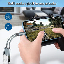 Carica l'immagine nel visualizzatore di Gallery, Adattatore da USB C a jack da 3,5 mm e caricabatterie, adattatore 2 in 1 da USB C a jack audio AUX con cavo di ricarica 