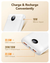 Carica l'immagine nel visualizzatore di Gallery, VEGER Power Bank 20000mAh, 22,5W Caricatore Ricarica Rapida PD3.0 QC4.0