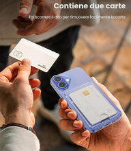 Carica l'immagine nel visualizzatore di Gallery, DEVASO Cover per iPhone 15 Custodia Trasparente con Porta Carte，Portafoglio Custodia Protettiva in Silicone Sottile Morb
